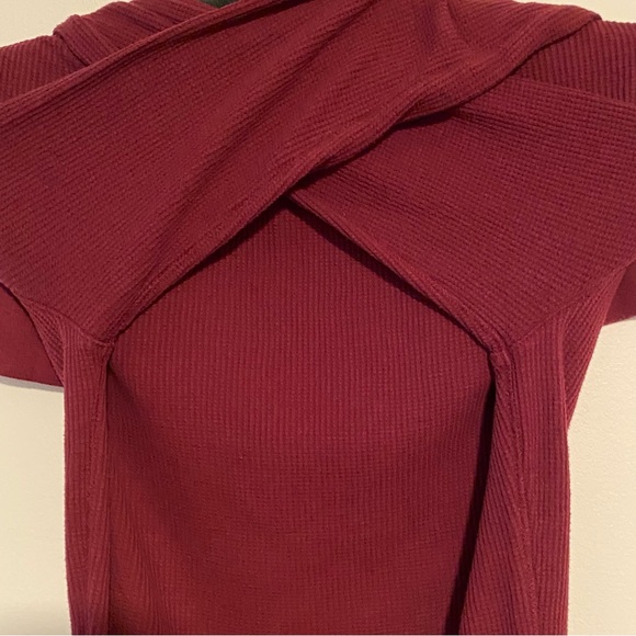 Gap Factory Thermal Gap Logo Long Sleeve T-Shirt Ruby Wine Size Small Red Maroon - Picture 5 of 9